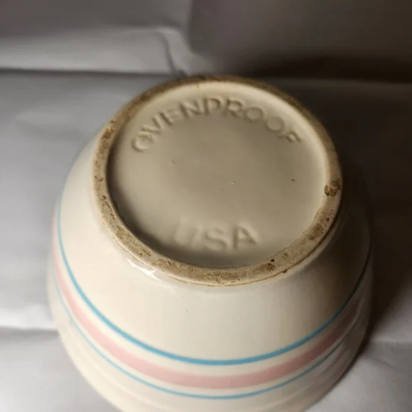 Vintage Blue And Pink Stripe Bowl - Picture 7 of 7